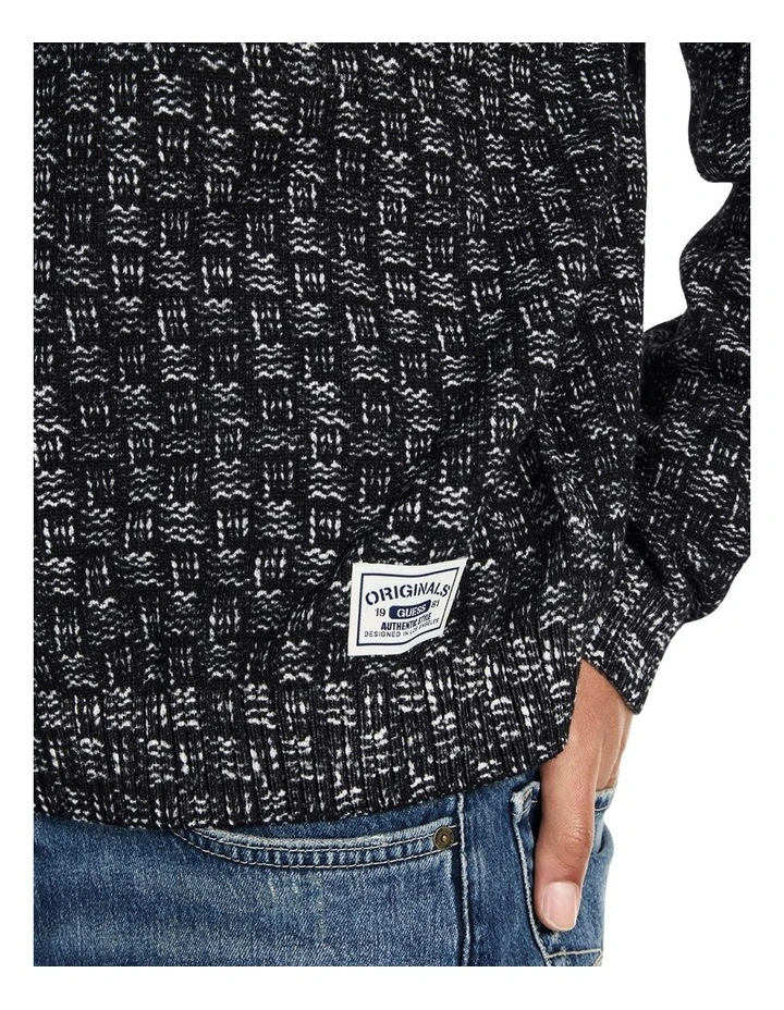 Printed Sweater in Black image 6