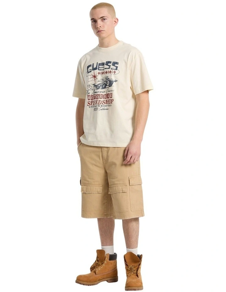 Eco Printed Muscle T-shirt in Beige image 3