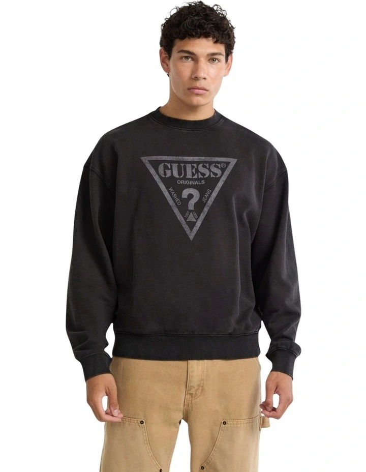 Vintage Triangle Crewneck Sweatshirt in Black image 1
