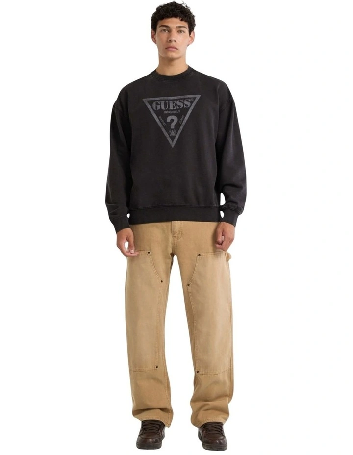 Vintage Triangle Crewneck Sweatshirt in Black image 4