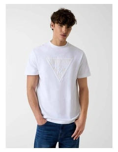 Stitchings T-shirt in White Logo