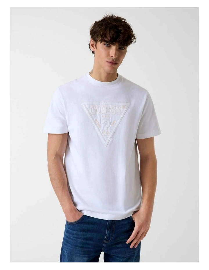 Stitchings T-shirt in White Logo image 1