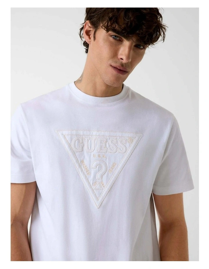 Stitchings T-shirt in White Logo image 3