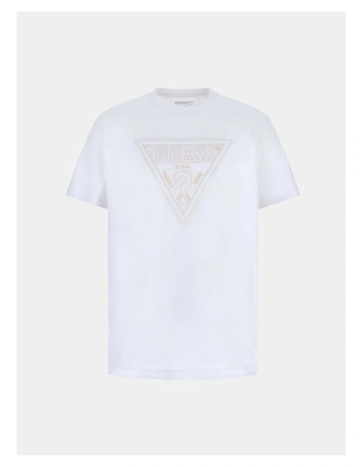 Stitchings T-shirt in White Logo image 5