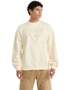 Vintage Triangle Crewneck Sweatshirt in Beige