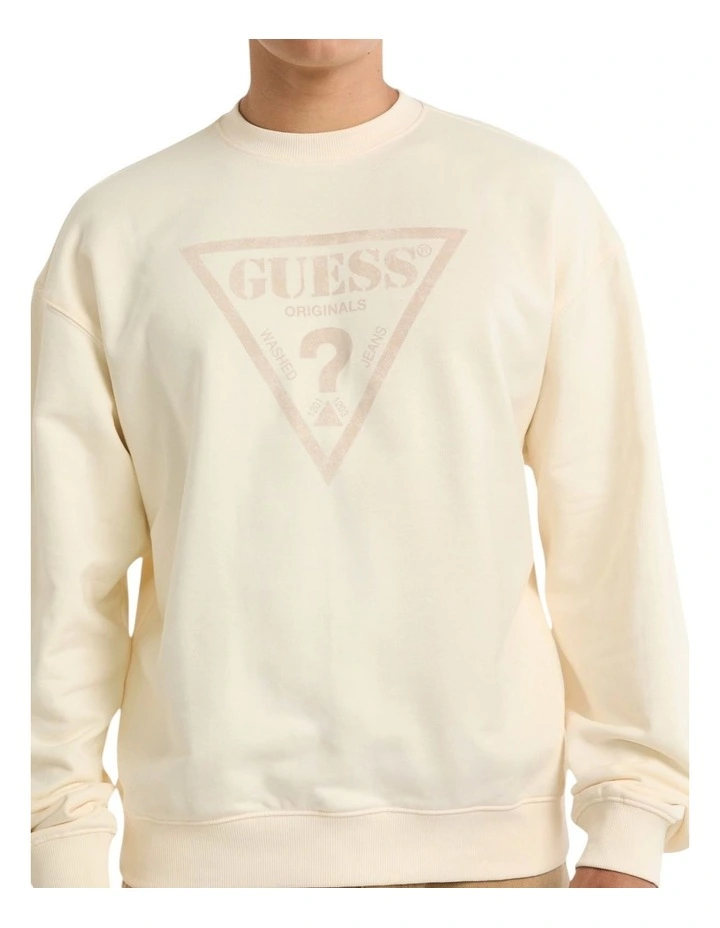 Vintage Triangle Crewneck Sweatshirt in Beige image 4