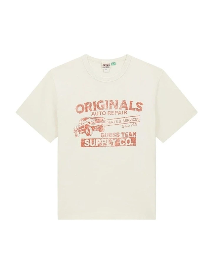 Auto Repair Muscle T-Shirt in Beige image 6