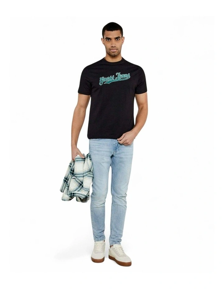 Guess Jeans Short Sleeve Crew Neck 1981 T-Shirt in Black image 2