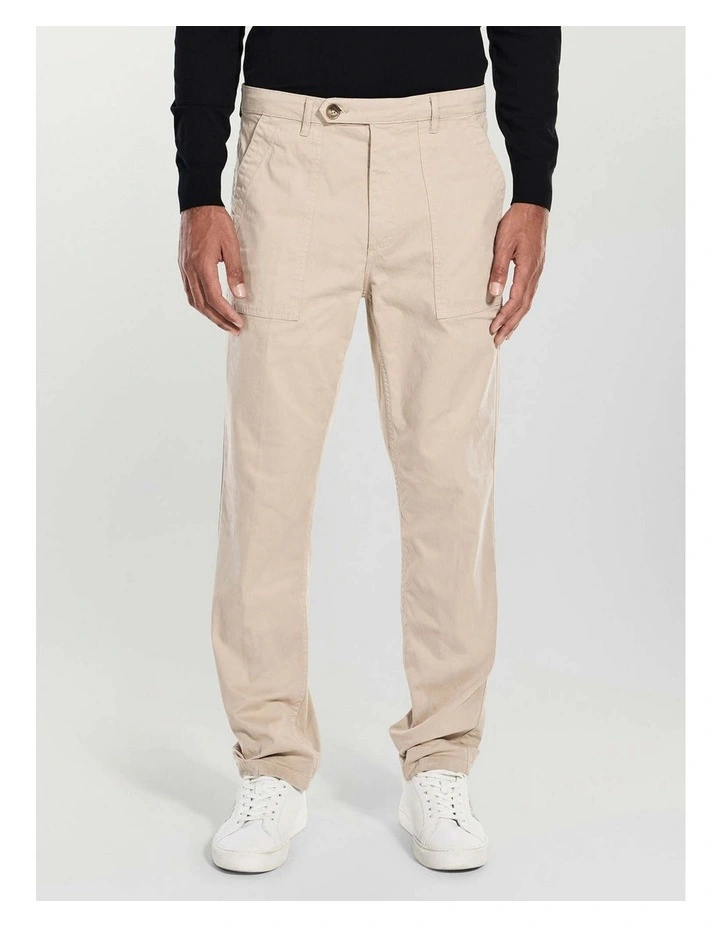 Porto Straight Pants in Beige image 1