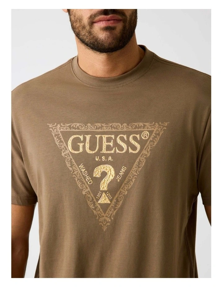 Logo T-shirt in Brown image 3