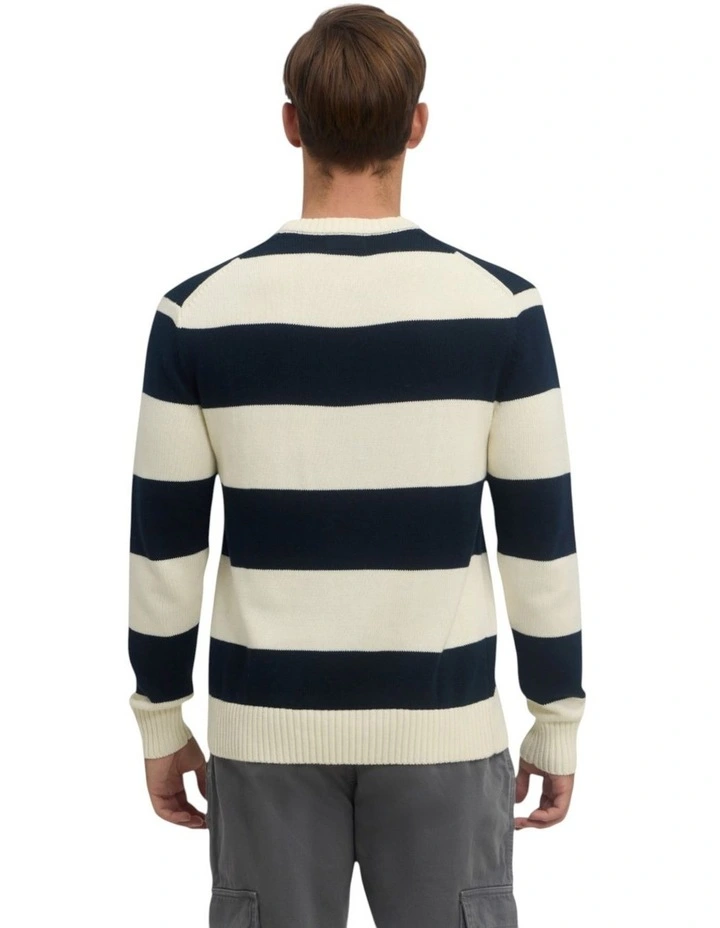 Striped Knit Jumper in Navy image 2