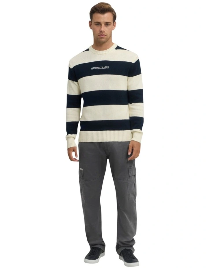Striped Knit Jumper in Navy image 4