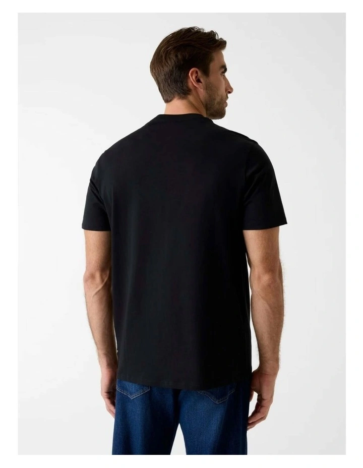 Basic Peony Stitch T-shirt in Black image 4