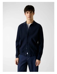 Polo Buttoned Tech Cardigan Sweater in Blue