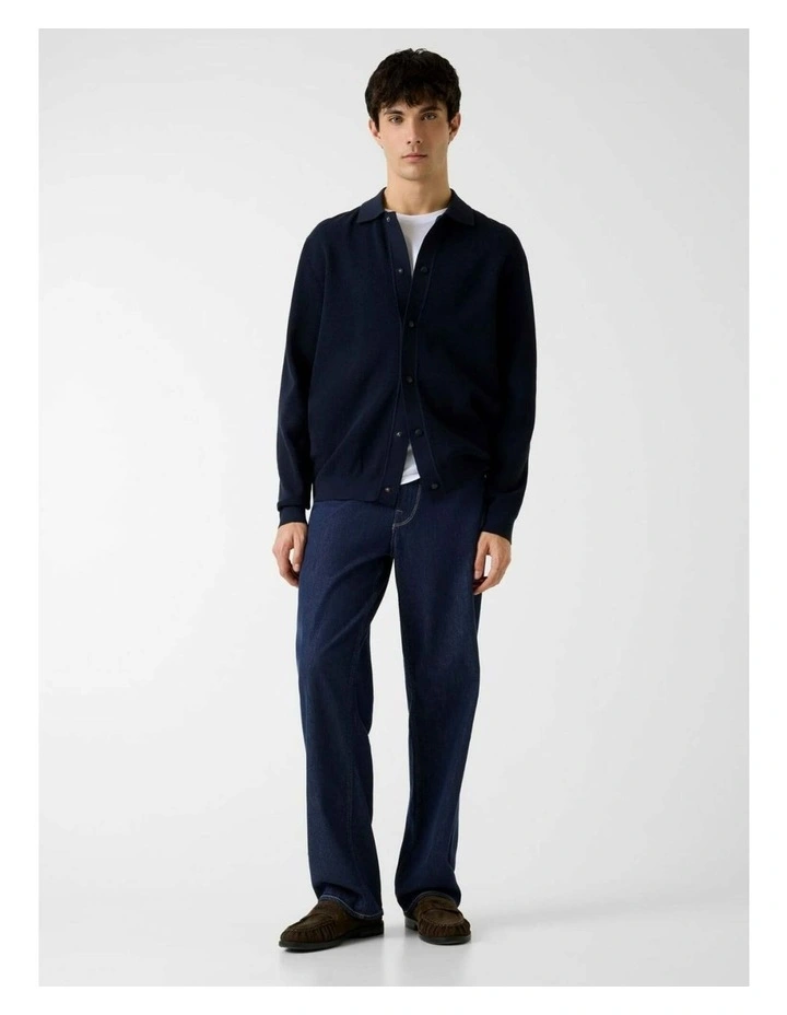 Polo Buttoned Tech Cardigan Sweater in Blue image 2