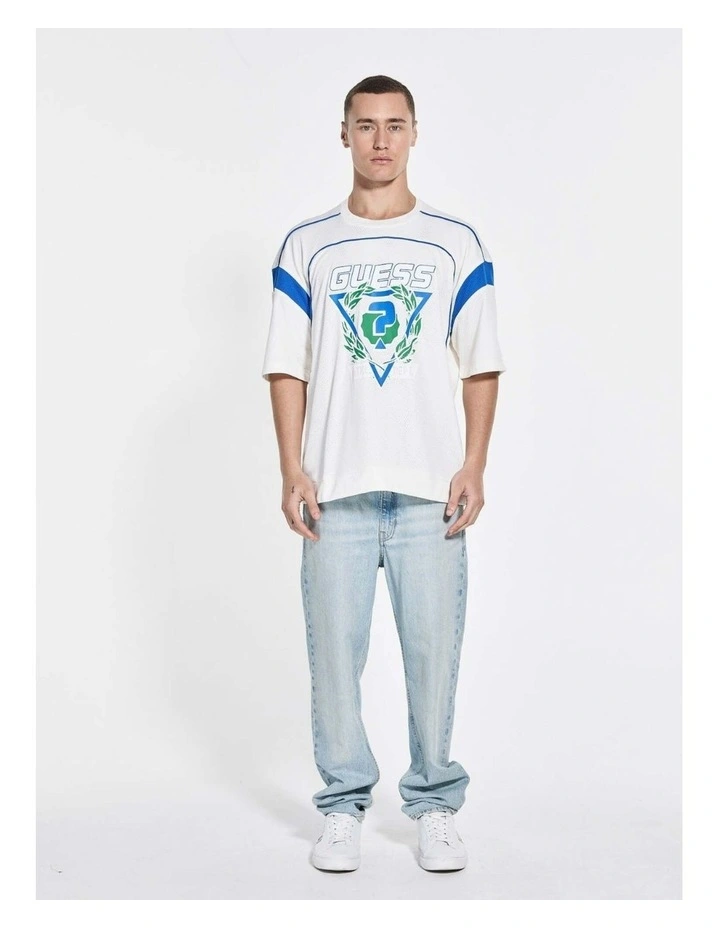 Bluflax Crew Neck T-shirt in White image 2