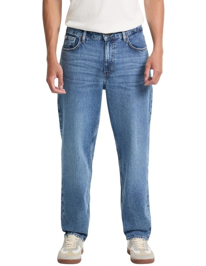 Eco Relaxed Tapered Jeans G15 in Medium Wash image 1