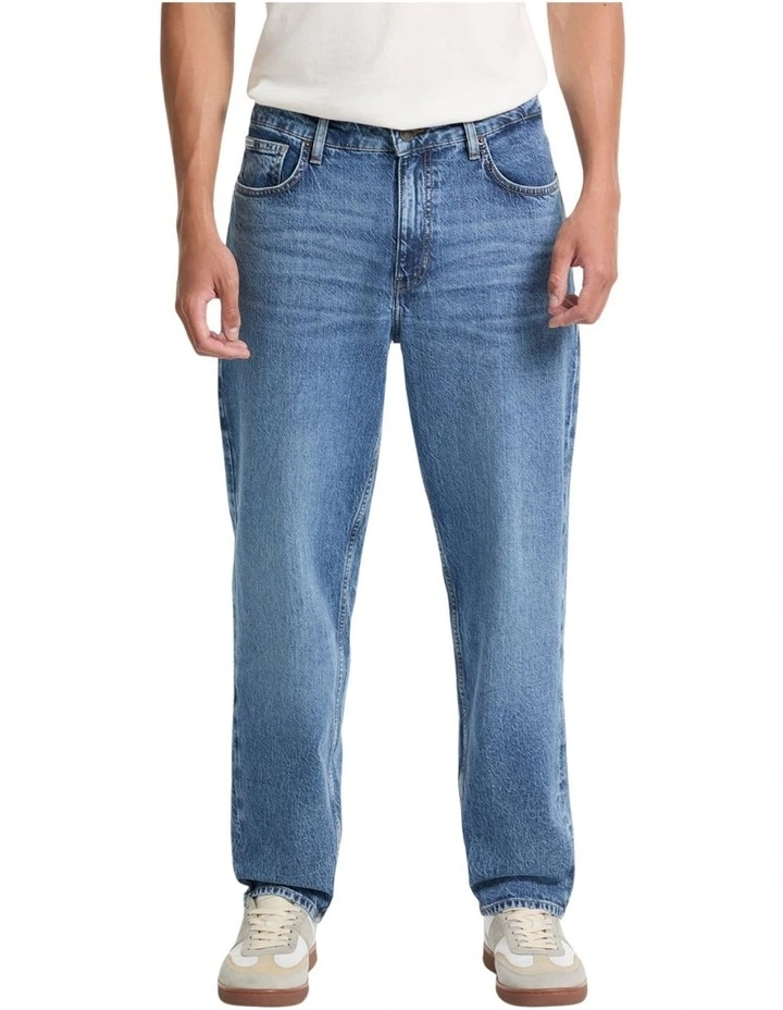Eco Relaxed Tapered Jeans G15 in Medium Wash image 2