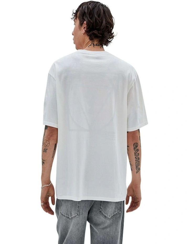 Triangle Logo Tee in White Peaks image 3