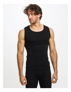 Pure Merino Wool Tank in Black
