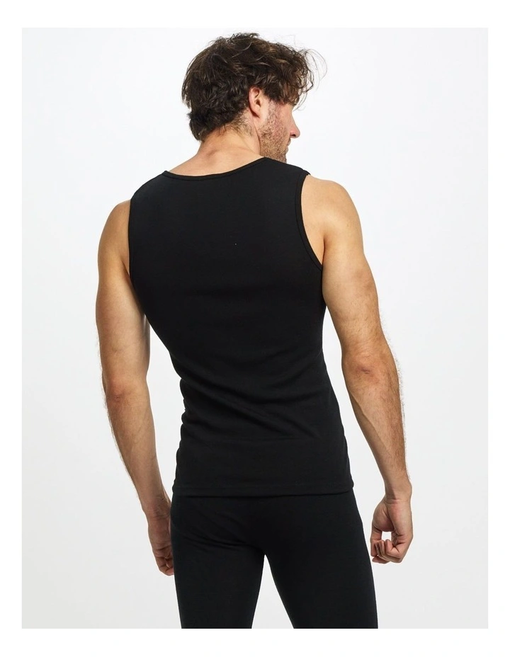 Pure Merino Wool Tank in Black image 2