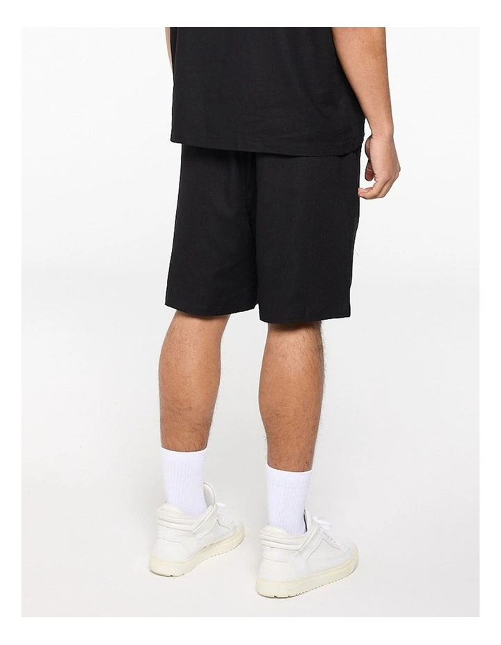 Linen Shorts in Black image 3