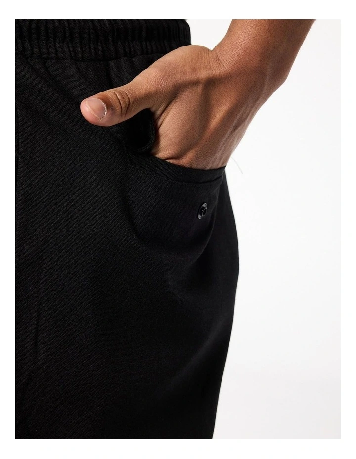 Linen Shorts in Black image 5