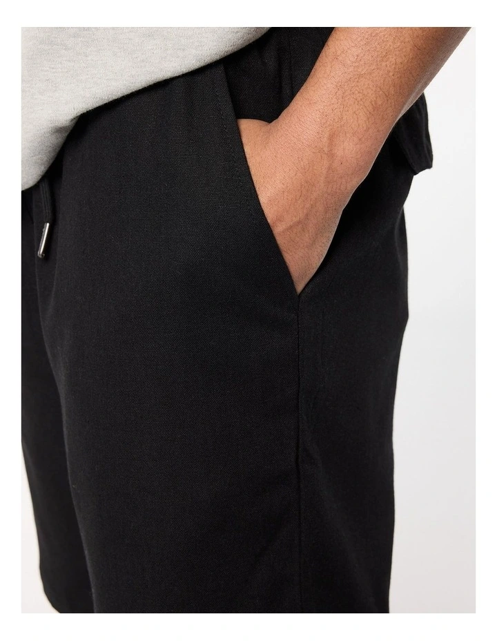 Linen Shorts in Black image 7