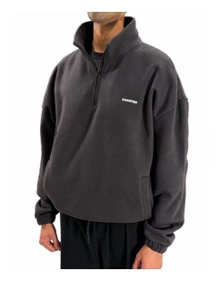 Quarter Zip Jumper - Charcoal