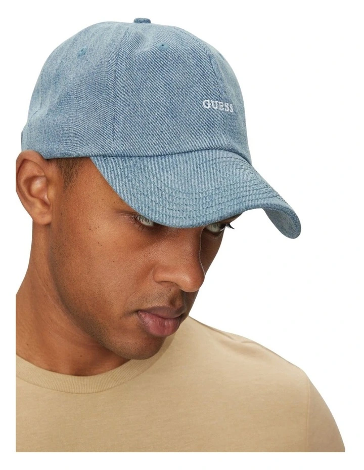 London Baseball Cap in Blue Denim image 2