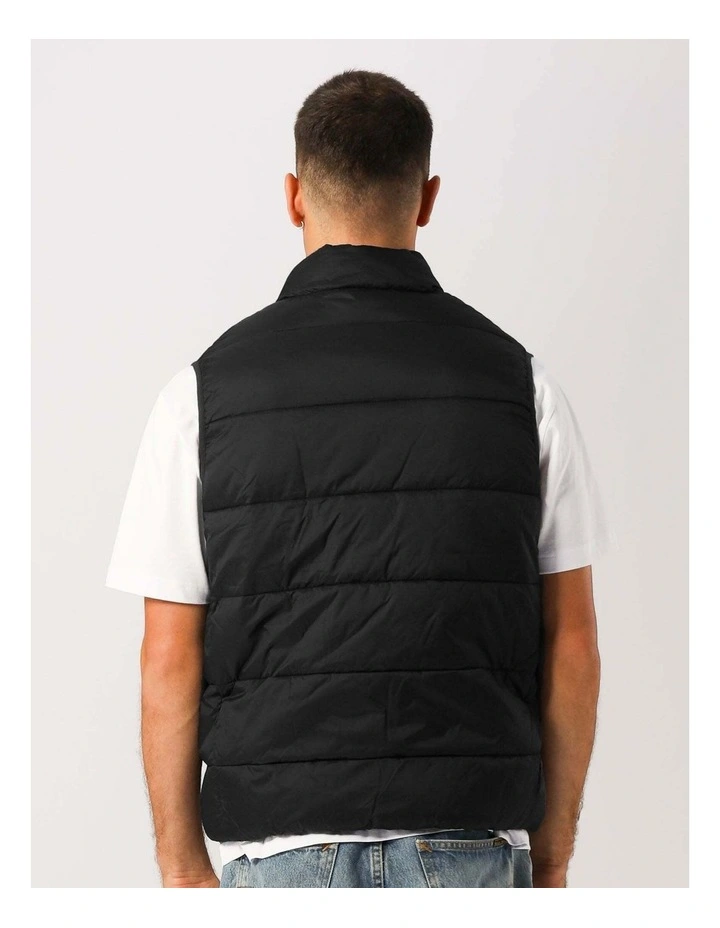 R Logo Lightweight Packable Puffer Vest - Black image 2