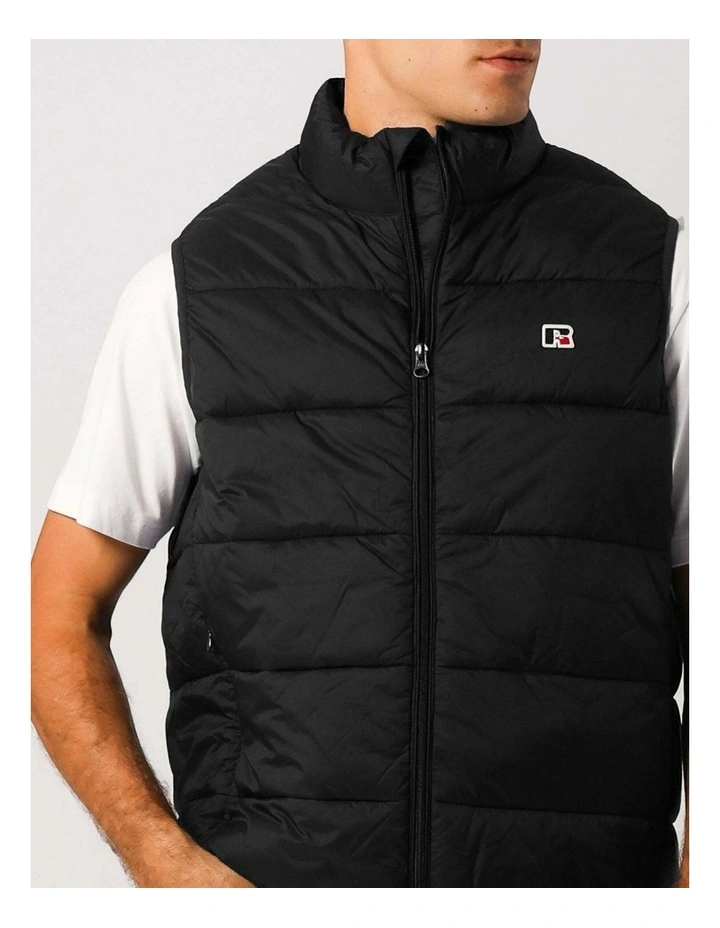 R Logo Lightweight Packable Puffer Vest - Black image 4