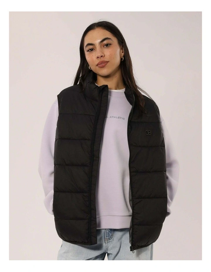 R Logo Lightweight Packable Puffer Vest - Black image 6