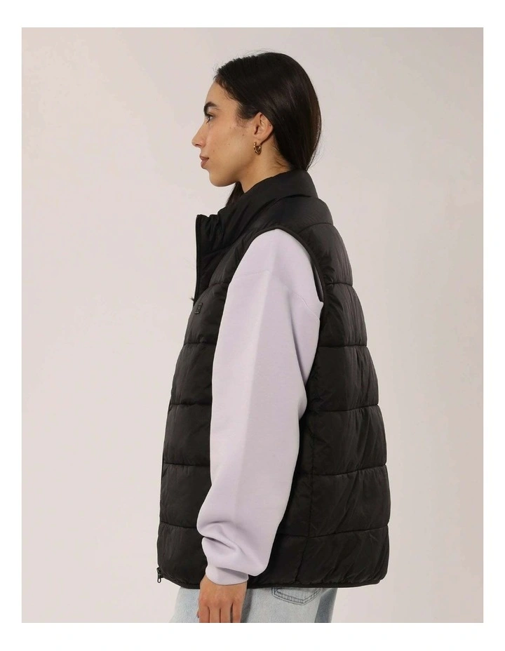 R Logo Lightweight Packable Puffer Vest - Black image 7