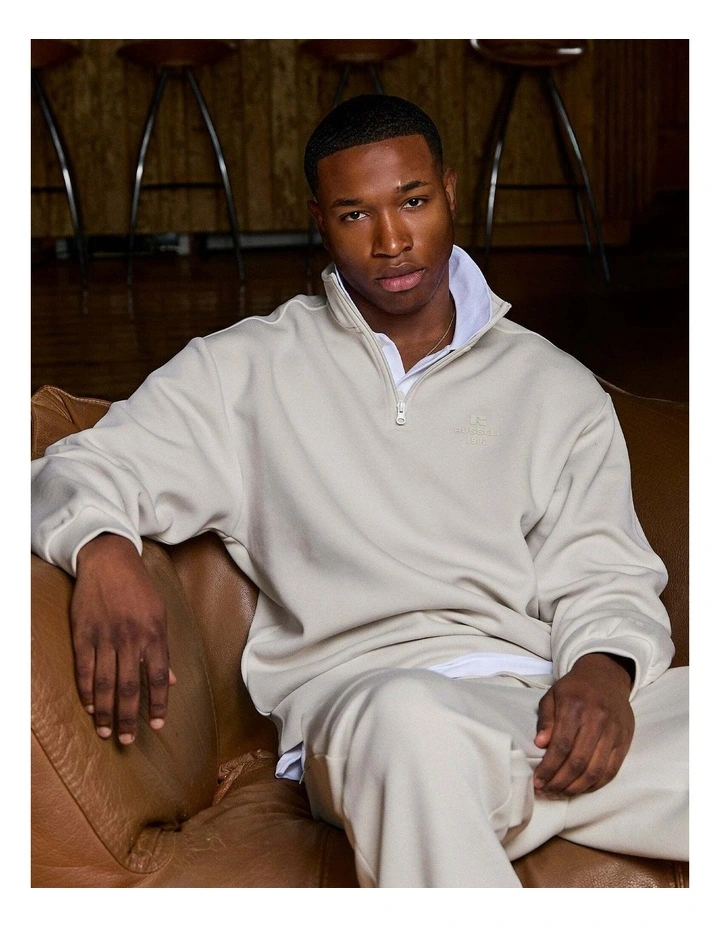 R Tech Leisure Men's Quarter Zip - White Sand image 3