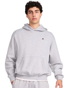 R Logo Crossover Mens Hoodie - Grey Marle
