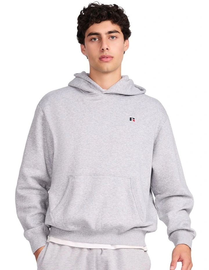R Logo Crossover Mens Hoodie - Grey Marle image 1