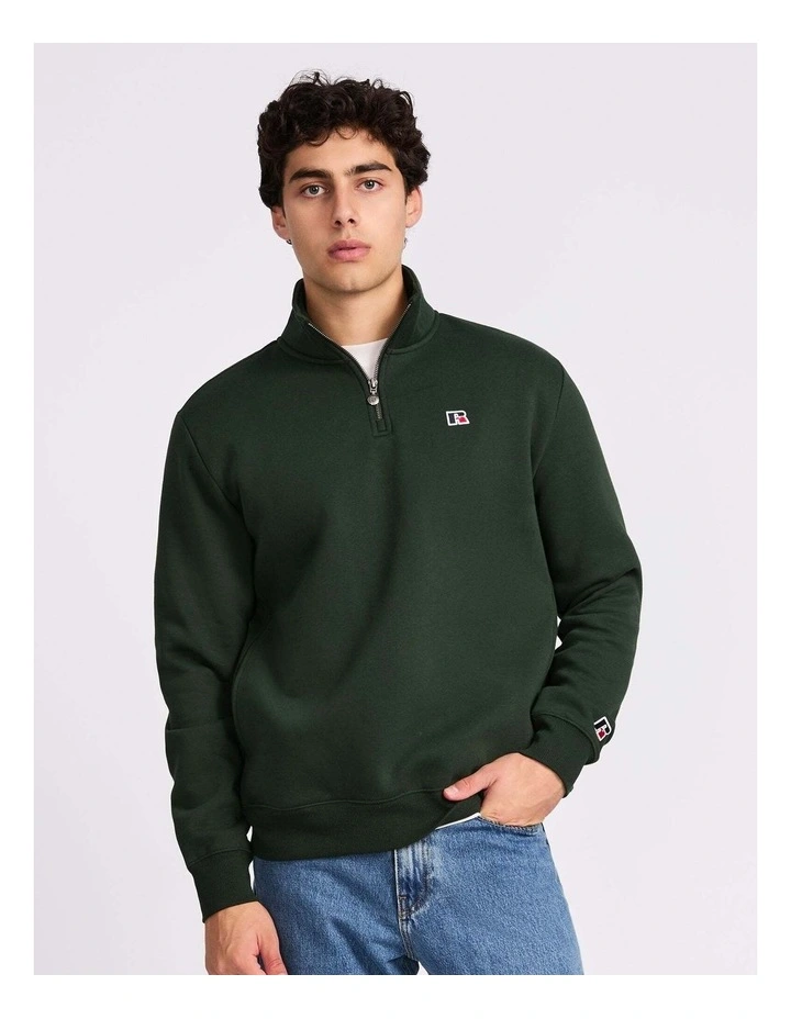 R Logo Men's Quarter Zip - Dark Forest image 1