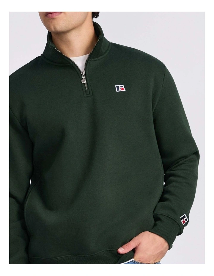 R Logo Men's Quarter Zip - Dark Forest image 4