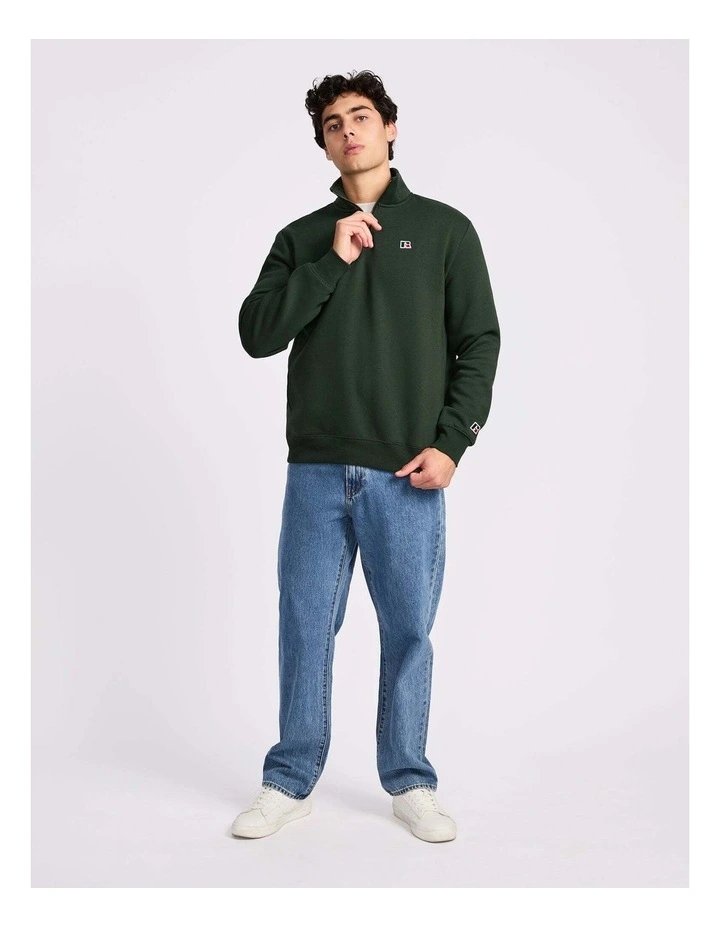 R Logo Men's Quarter Zip - Dark Forest image 5