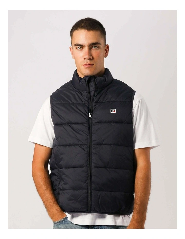 R Logo Lightweight Packable Puffer Vest - Michigan Navy image 1