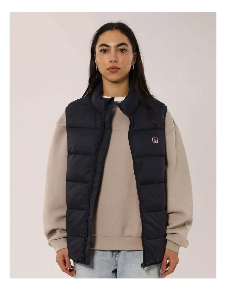 R Logo Lightweight Packable Puffer Vest - Michigan Navy image 6