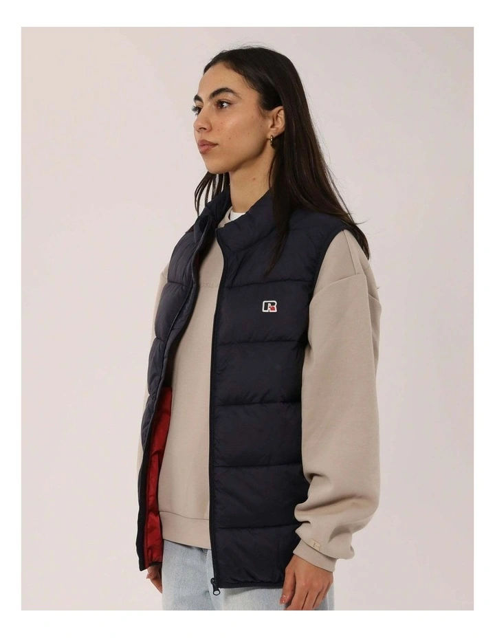 R Logo Lightweight Packable Puffer Vest - Michigan Navy image 7