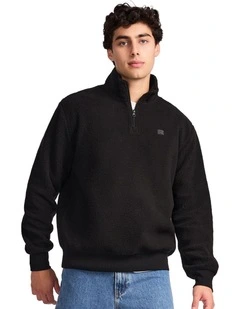 Brooklyn Sherpa Mens Quarter Zip - Black