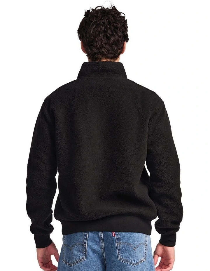 Brooklyn Sherpa Mens Quarter Zip - Black image 2