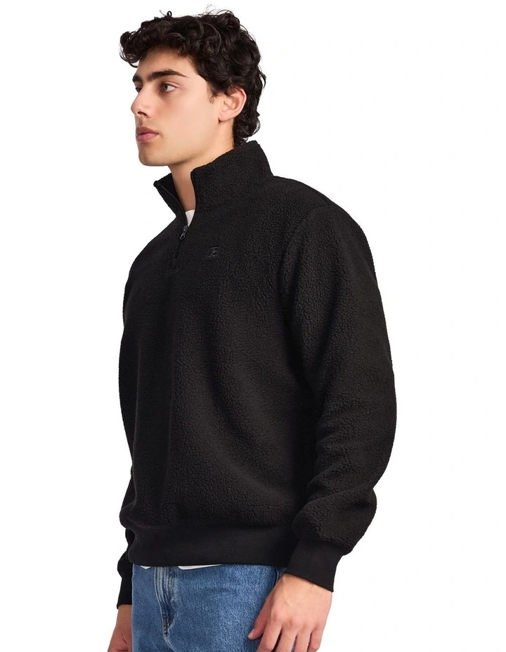 Brooklyn Sherpa Mens Quarter Zip - Black image 3