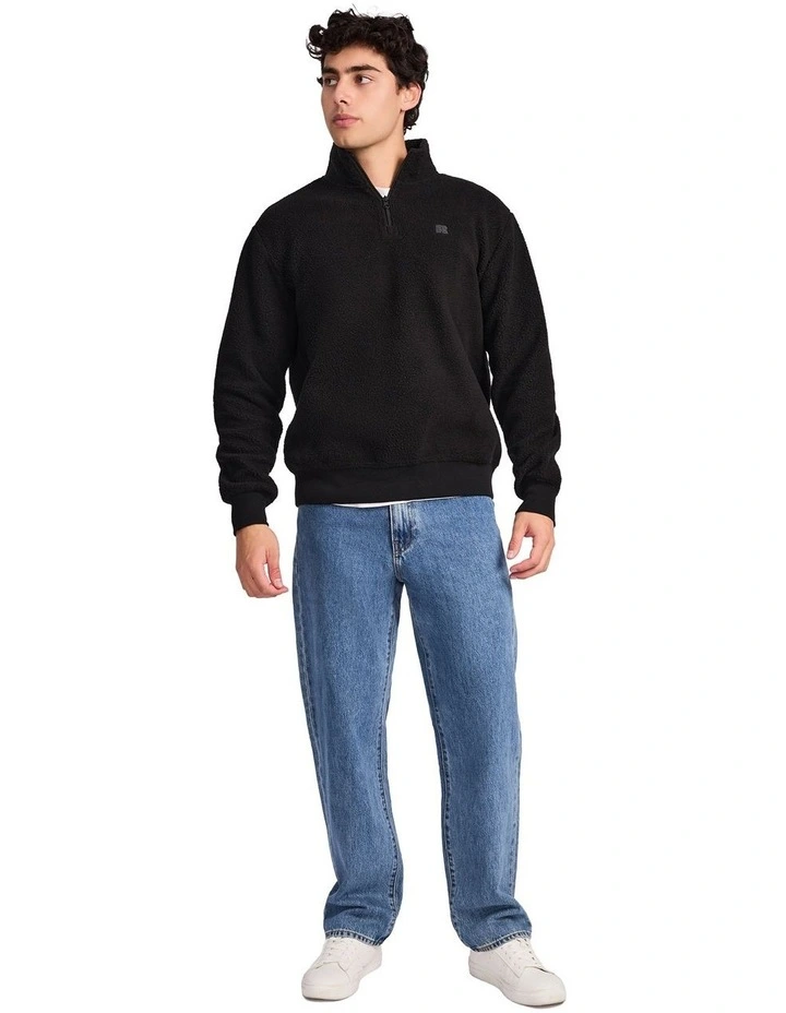 Brooklyn Sherpa Mens Quarter Zip - Black image 4