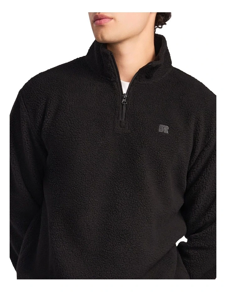 Brooklyn Sherpa Mens Quarter Zip - Black image 5
