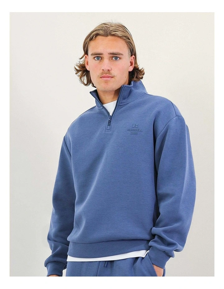 R Tech Leisure Men's Quarter Zip - Denim Blue image 1