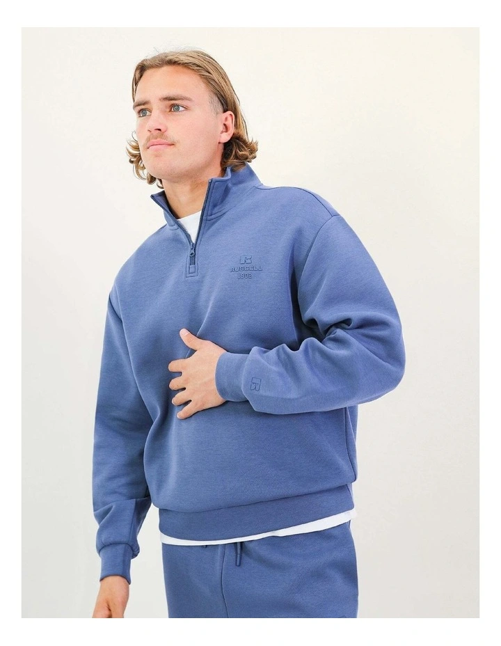R Tech Leisure Men's Quarter Zip - Denim Blue image 2